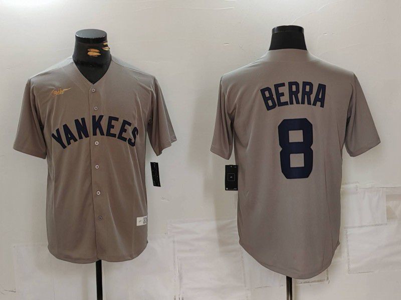 Men New York Yankees #8 Barra Grey Game 2024 Nike MLB Jersey style 8191